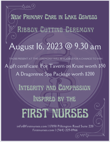 First Nurses Ribbon Cutting August 16, 2023 at 9:30 AM at our clinic 17050 Pilkington Road Suite 220 Lake Oswego, OR